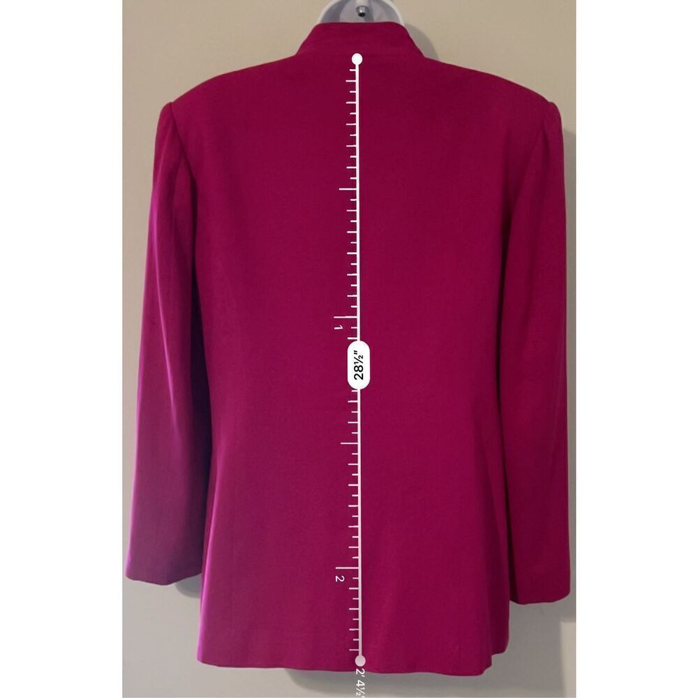 Vtg Women’s 100% Silk Hot Pink Blazer Shoulder Pads 8 - Picture 5 of 11